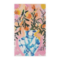 Bright Floral Arrangement in Blue Vase Kitchen Towel