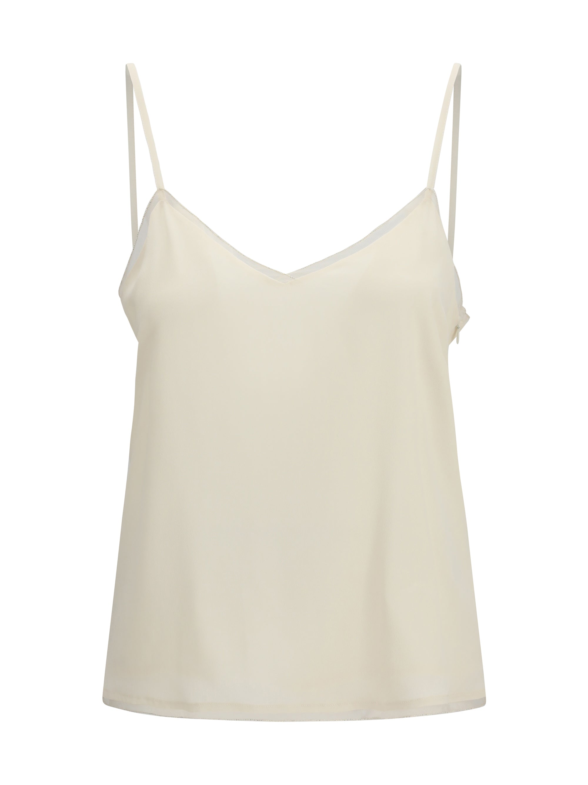 Fabiana Filippi Lightweight Acetate-Silk Tank Top — Beige