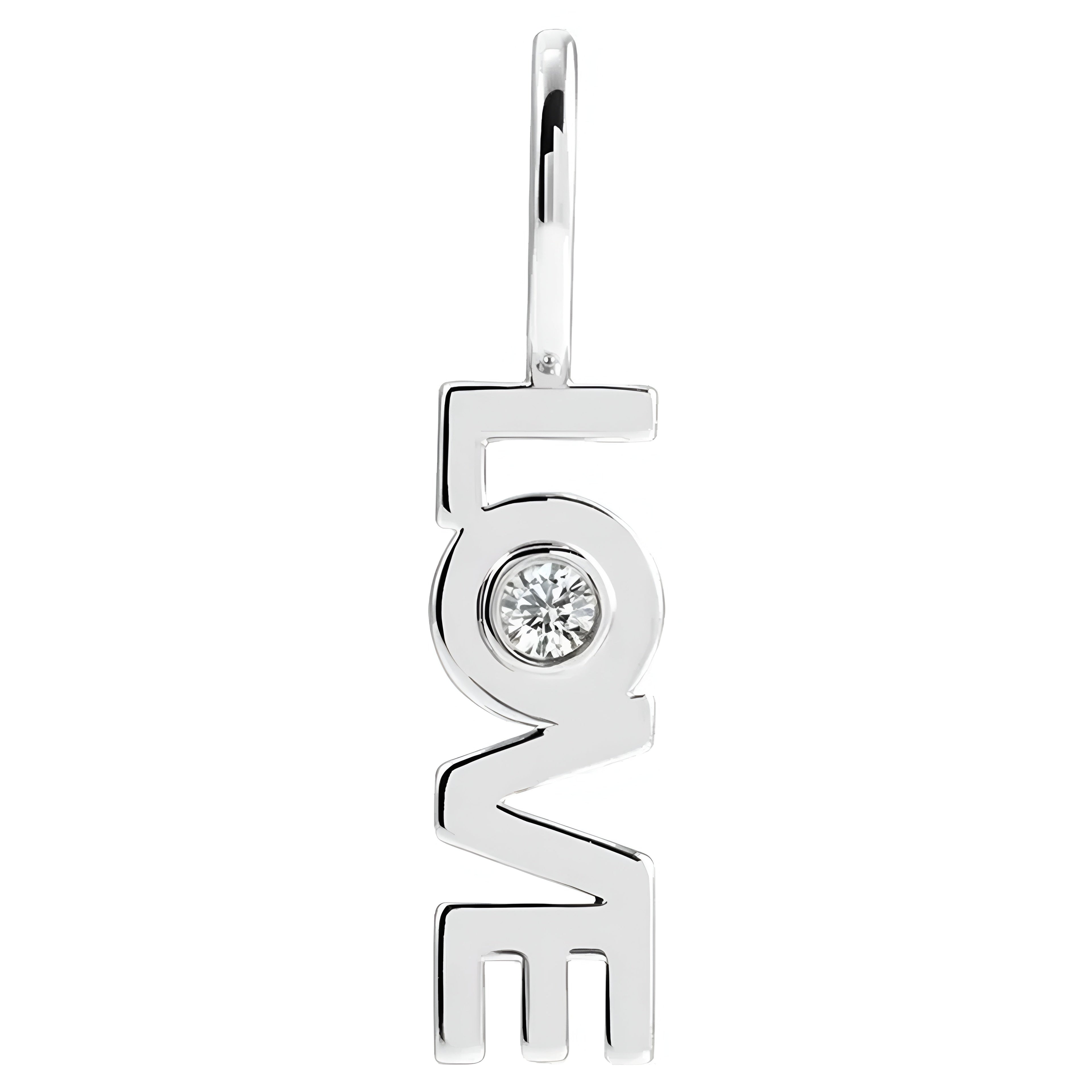 LOVE Bezel Set Natural Diamond Charm