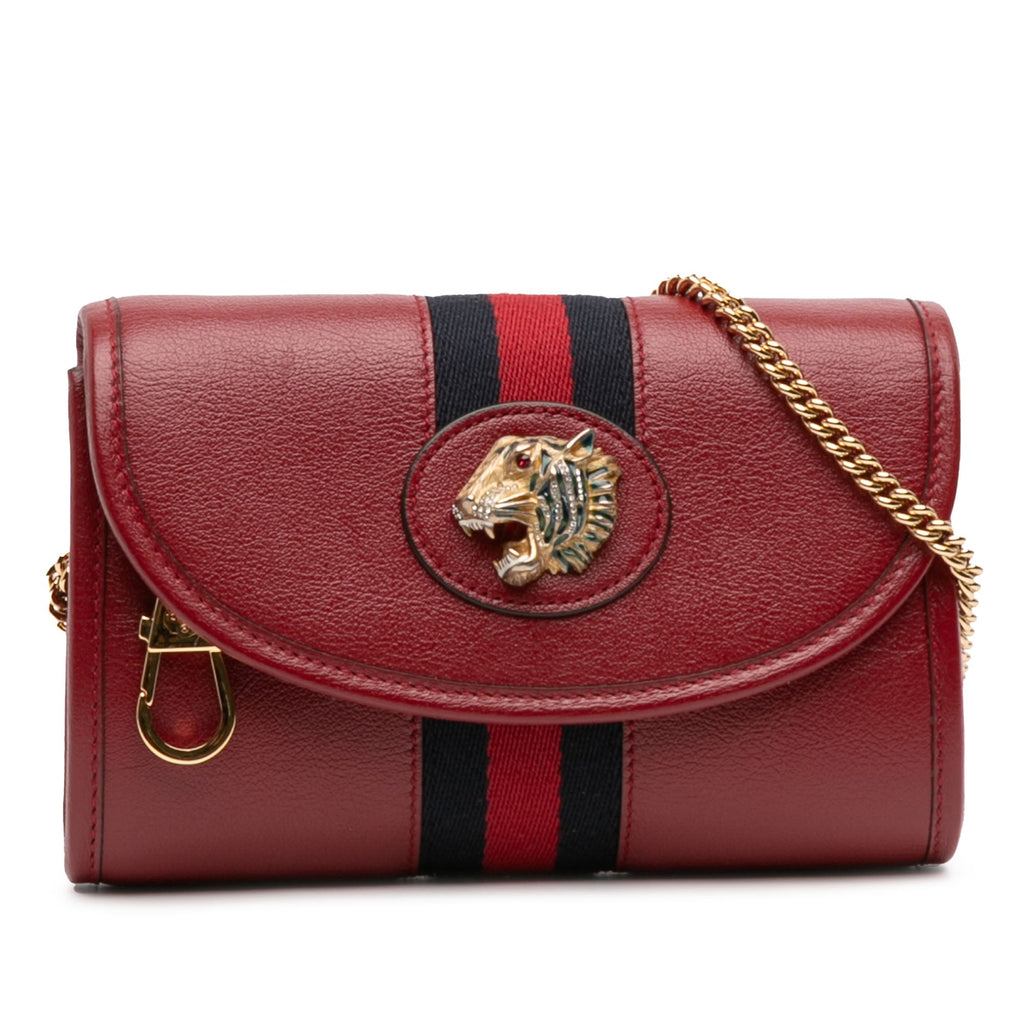 Mini Leather Rajah Web Chain Crossbody