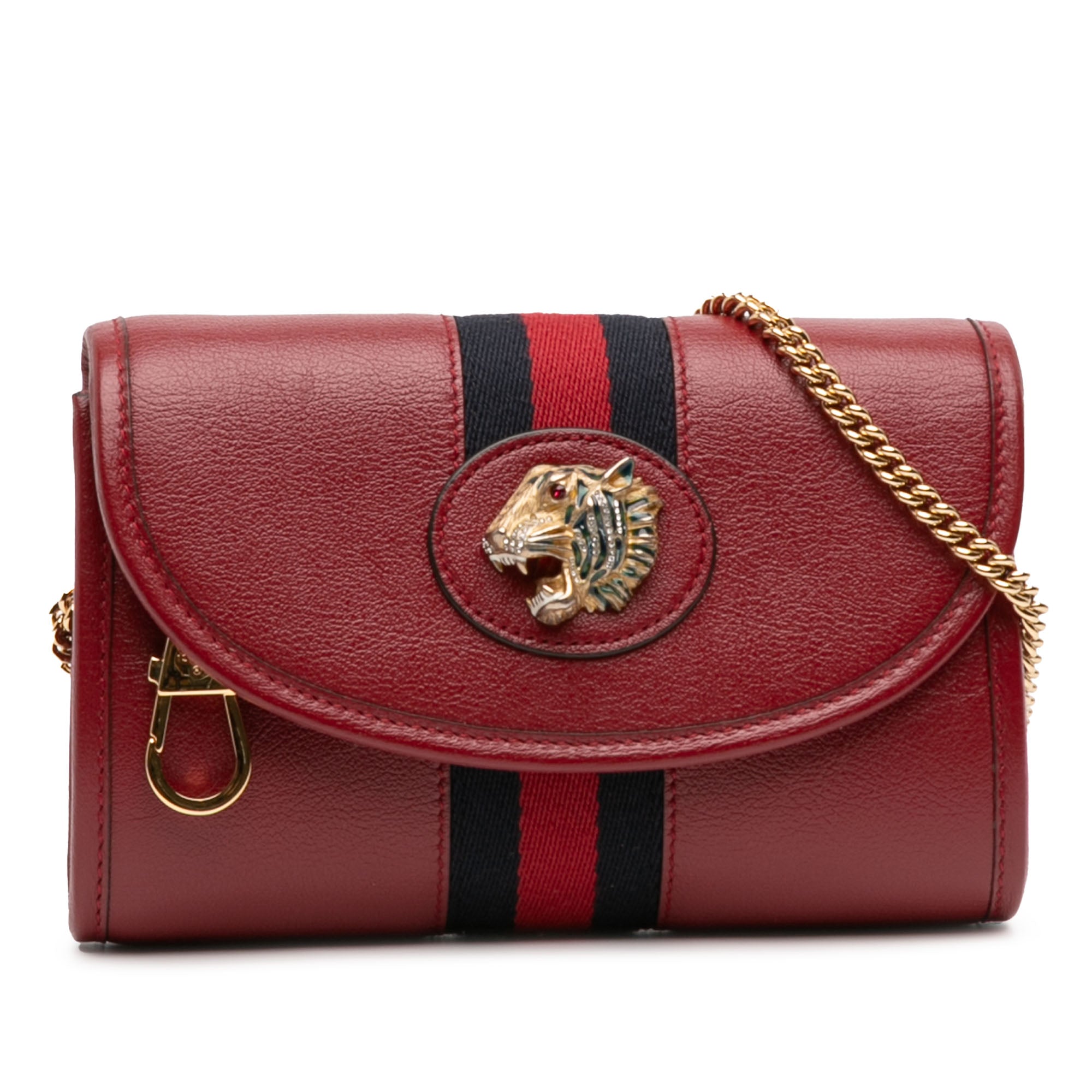 Mini Leather Rajah Web Chain Crossbody