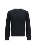 Aragona Cashmere Merino Wool Crew Neck Sweater — Black