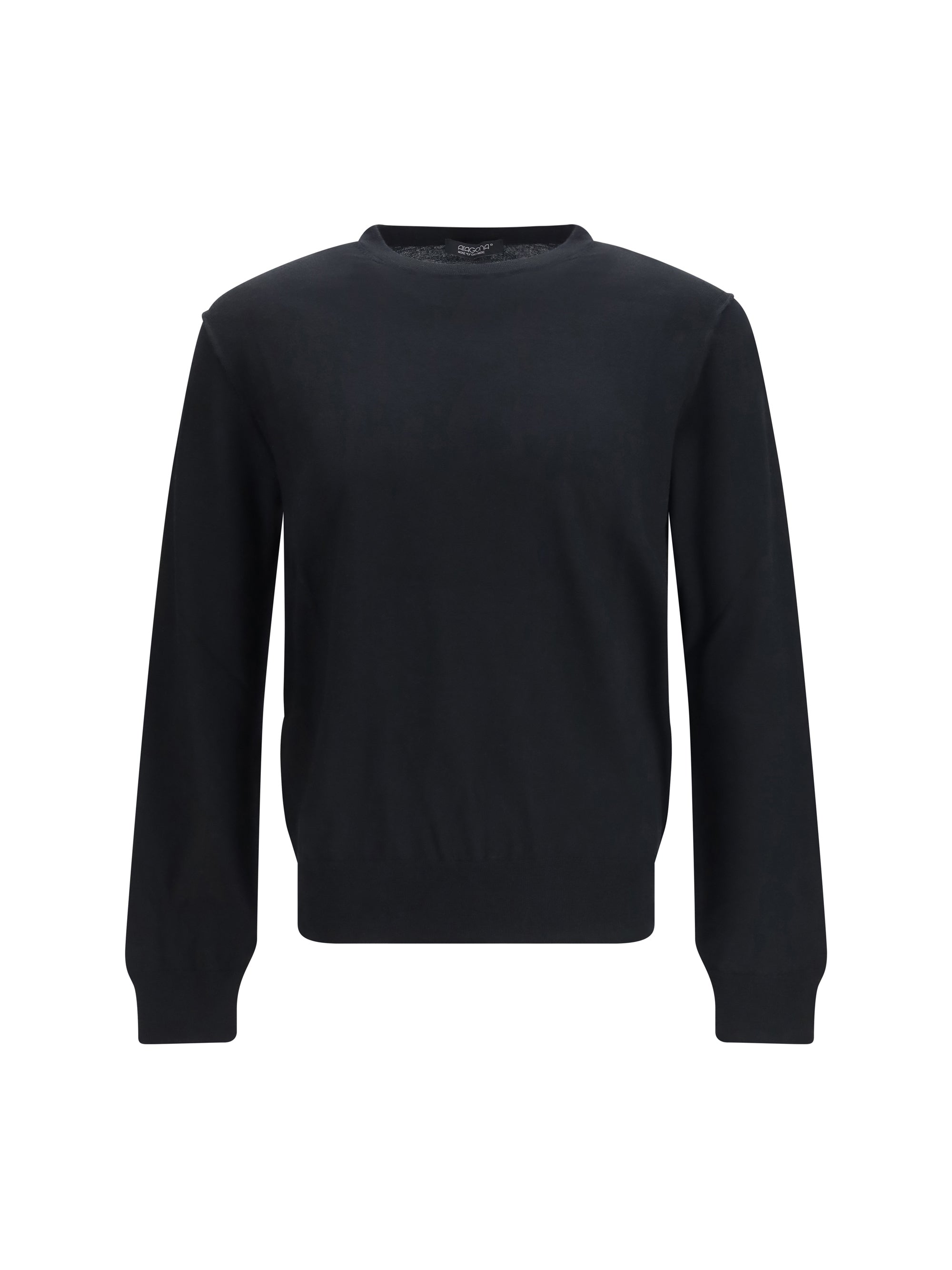 Aragona Cashmere Merino Wool Crew Neck Sweater — Black