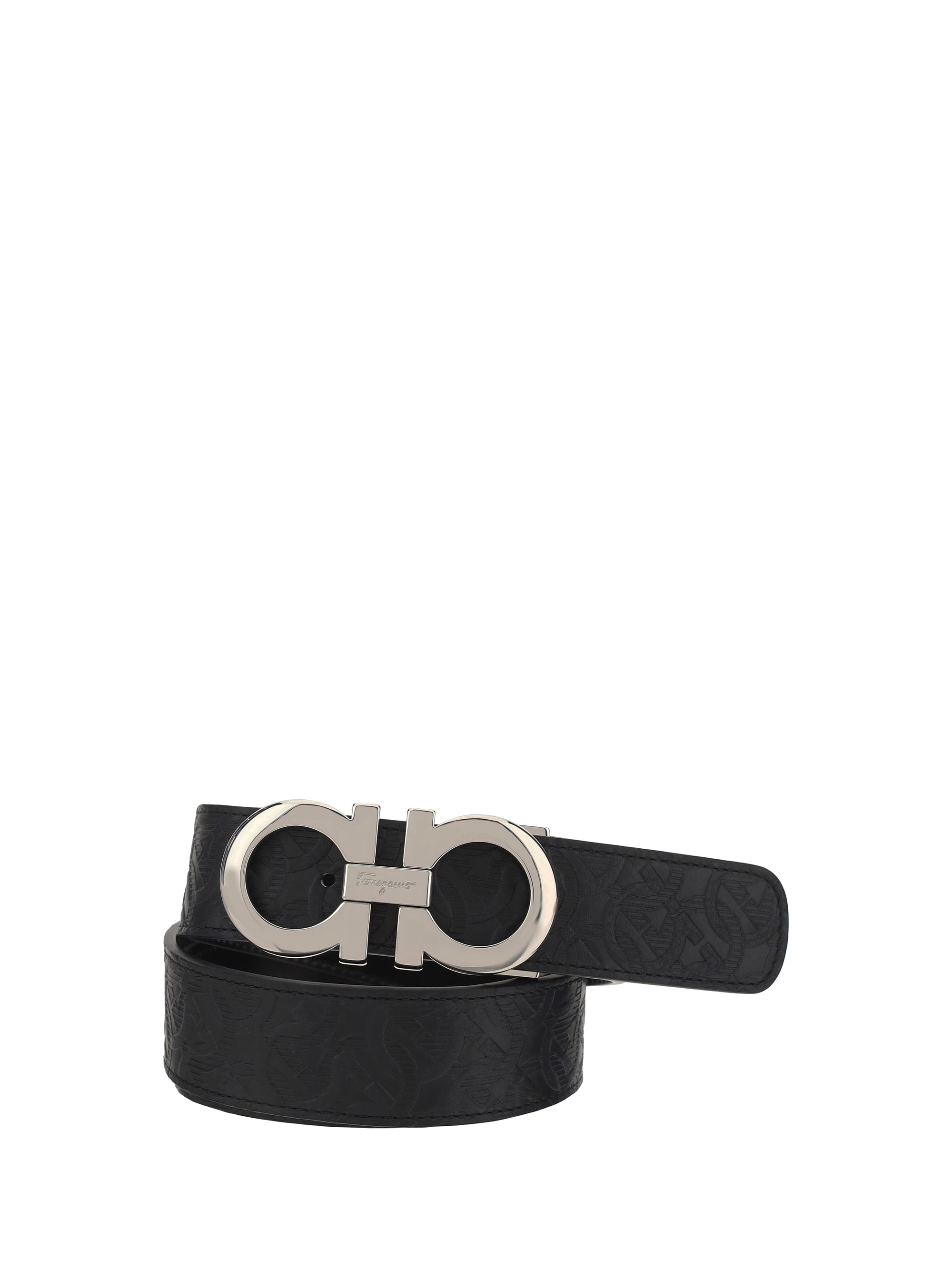 Ferragamo Reversible Leather Belt — Black