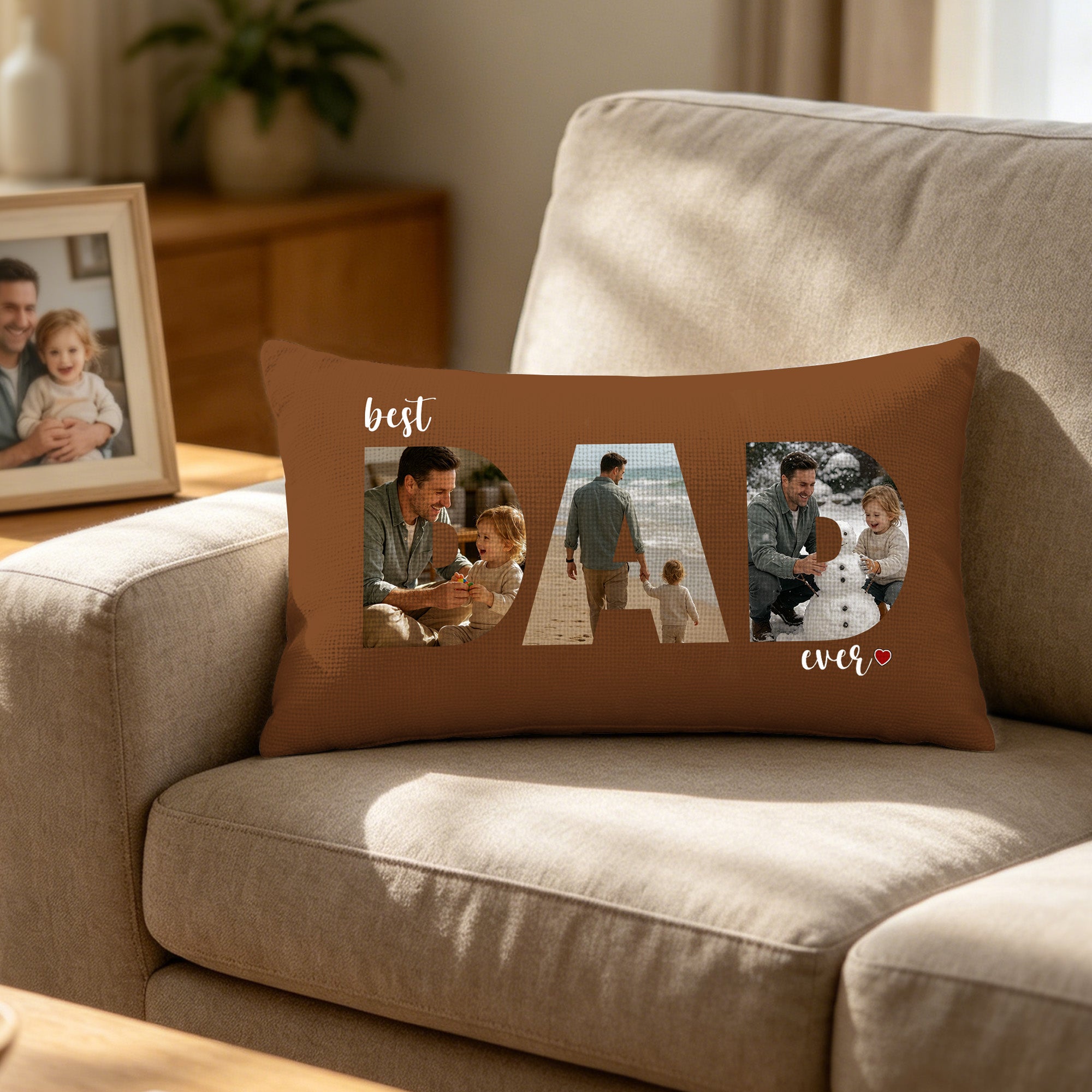 Personalizado Mejor Papá Siempre Foto Suave Rectangular Arrojar Funda de almohada Decoración para el hogar Feliz Día del Padre Regalo para el Padre Hombre