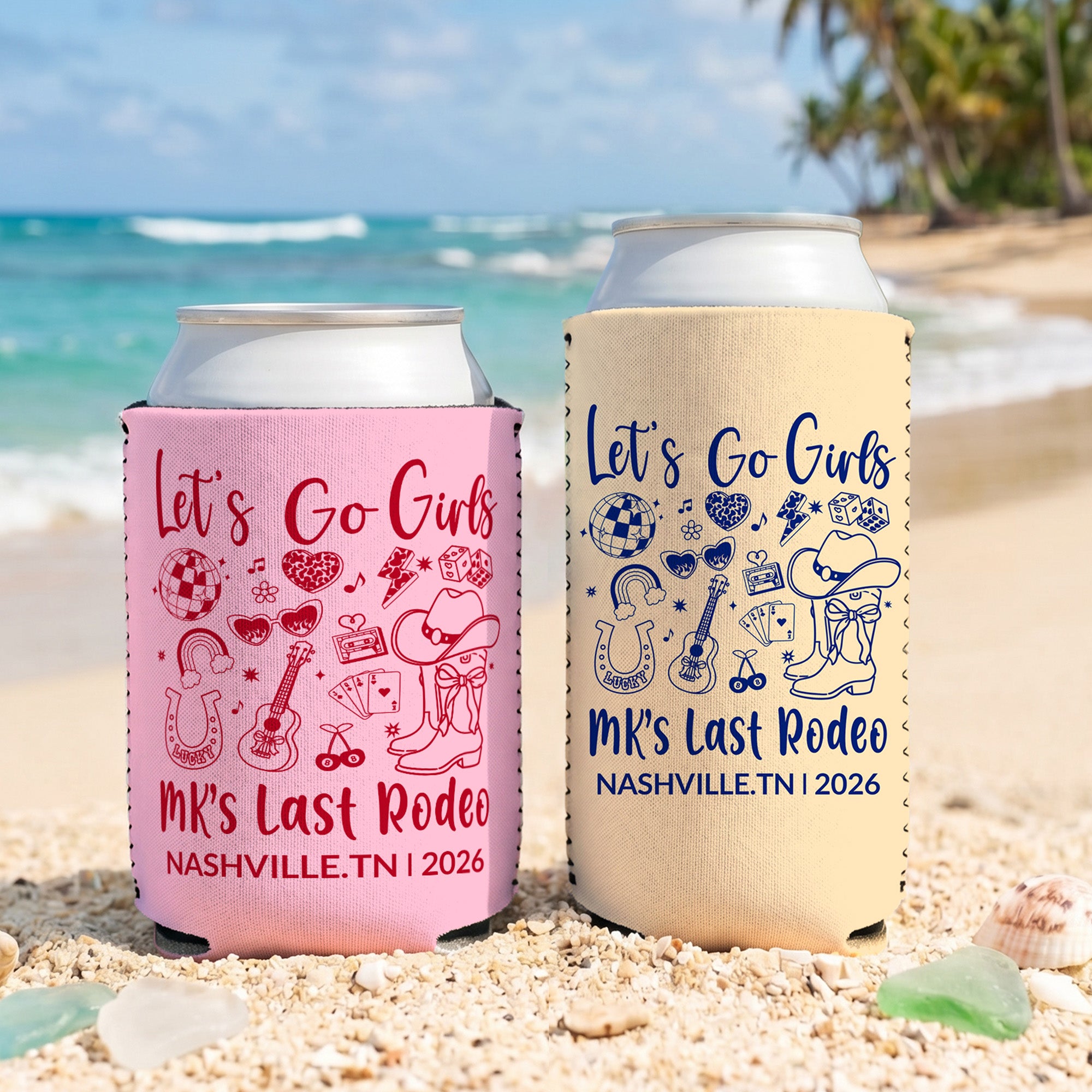 Funda enfriadora de latas de cerveza personalizada estilo vaquero occidental con nombre Cumpleaños Fiesta de Dama de Honor Regalo para Amigos Amantes de la Cerveza Chica