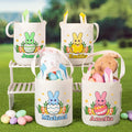 Conejito de Pascua personalizado con nombre Orejas de conejo Cesta de Pascua Huevos de caza Fiesta de Regalos para Niños Niñas