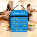 Bolsa de almuerzo aislante personalizada con nombre para camión de construcción Excavadora Bulldozer Picnic portátil Regalo de vuelta al cole para chicos amantes de los camiones