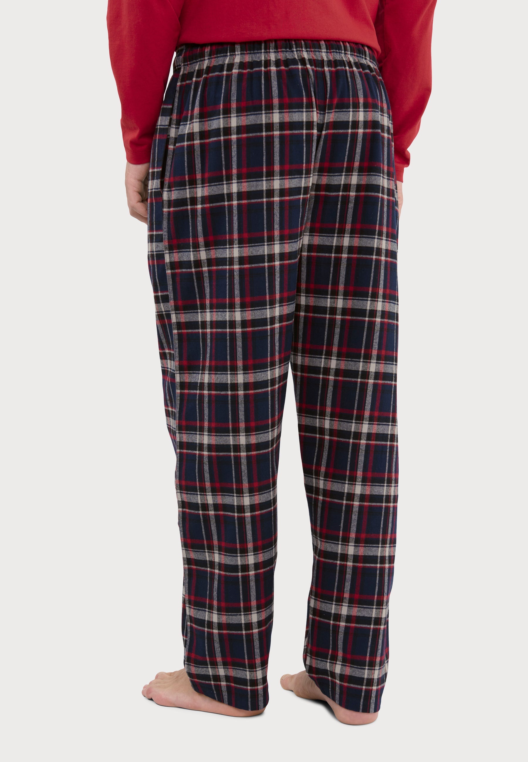 Pantalón Pijama Hombre Invierno Premium Algodón Franela Cuadros - Azul 8894_39