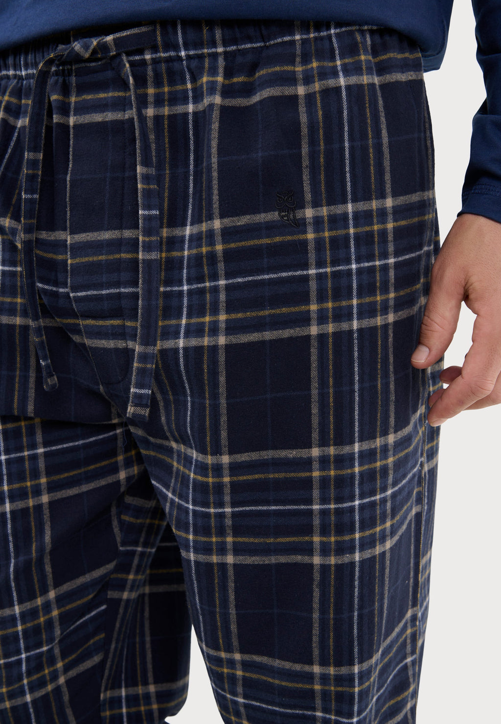 Pantalón Pijama Hombre Invierno Premium Algodón Franela Cuadros - Azul 8895_39