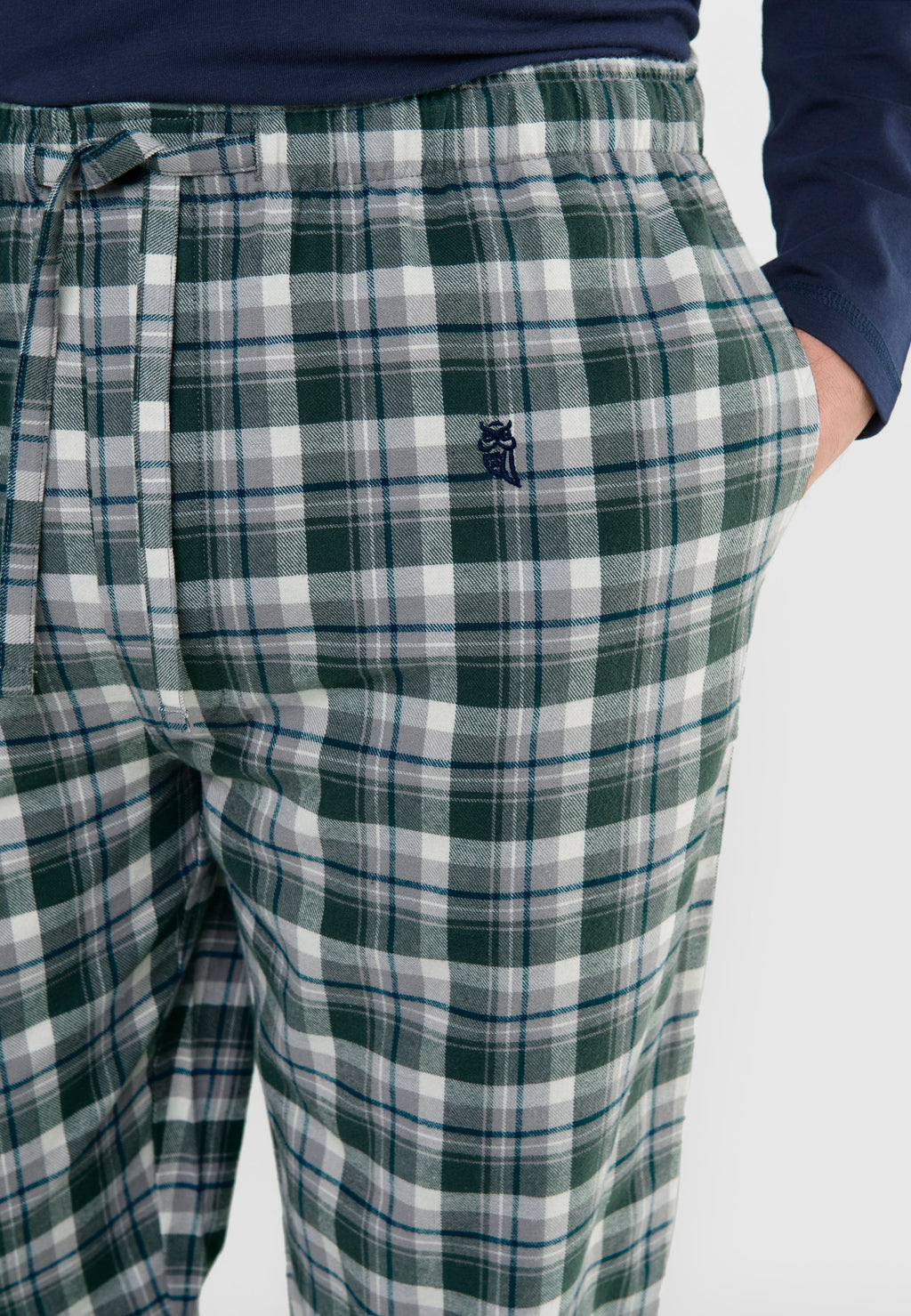 Pantalón Pijama Hombre Invierno Premium Algodón Franela Cuadros - Verde 8896_40