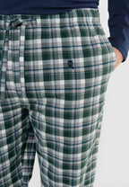 Pantalón Pijama Hombre Invierno Premium Algodón Franela Cuadros - Verde 8896_40