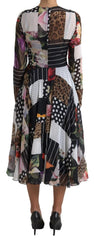 Women's Multicolor Patchwork Floral Leopard Dress