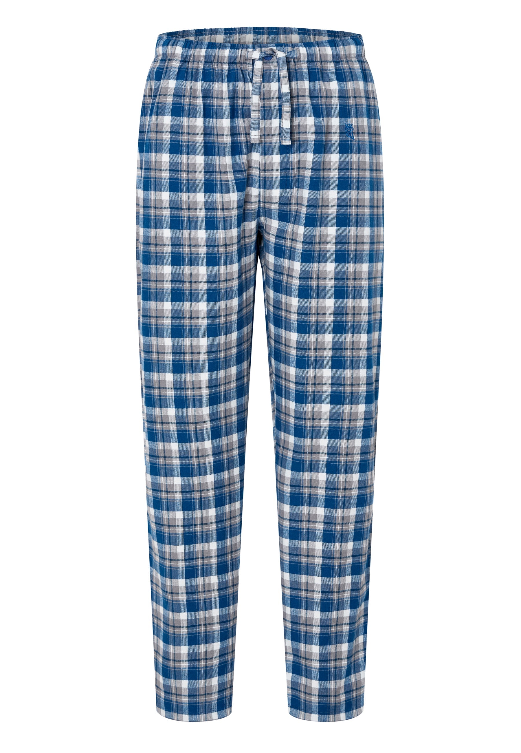 Pantalón Pijama Hombre Invierno Premium Algodón Franela Cuadros - Azul 8898_36