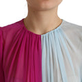 Dolce & Gabbana Two-Tone Silk Midi Dress — Multicolor