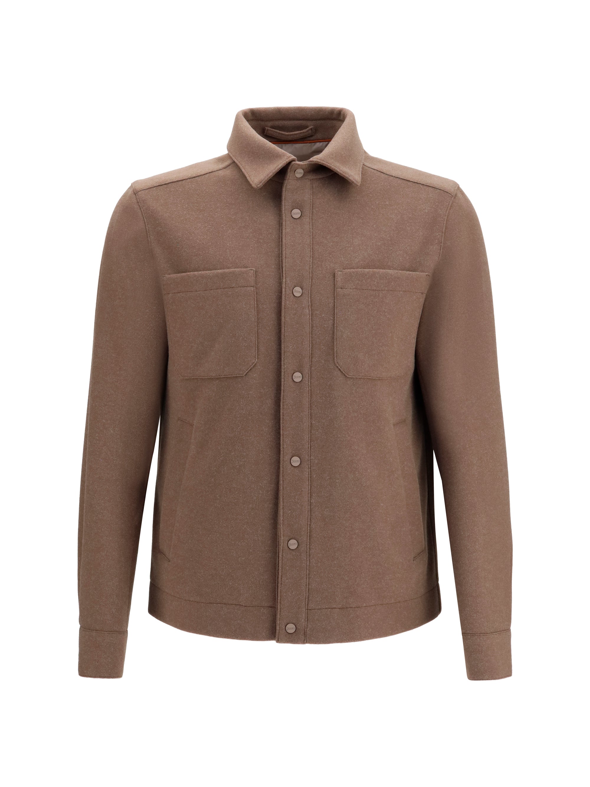 Herno Snap-Button Jacket — Brown