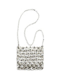 Self-Portrait Crystal Mesh Shoulder Bag — Silver