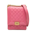 Quilted Lambskin North South Boy Flap