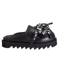 Industrial Tassel Platform Mules – Black Leather