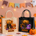Bolsa de gran capacidad personalizada con la inicial y el nombre de un simpático animal de Halloween Truco o trato Fiesta Regalo para la familia Niños