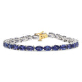 Oval Tanzanite Two-Tone Tennis Bracelet