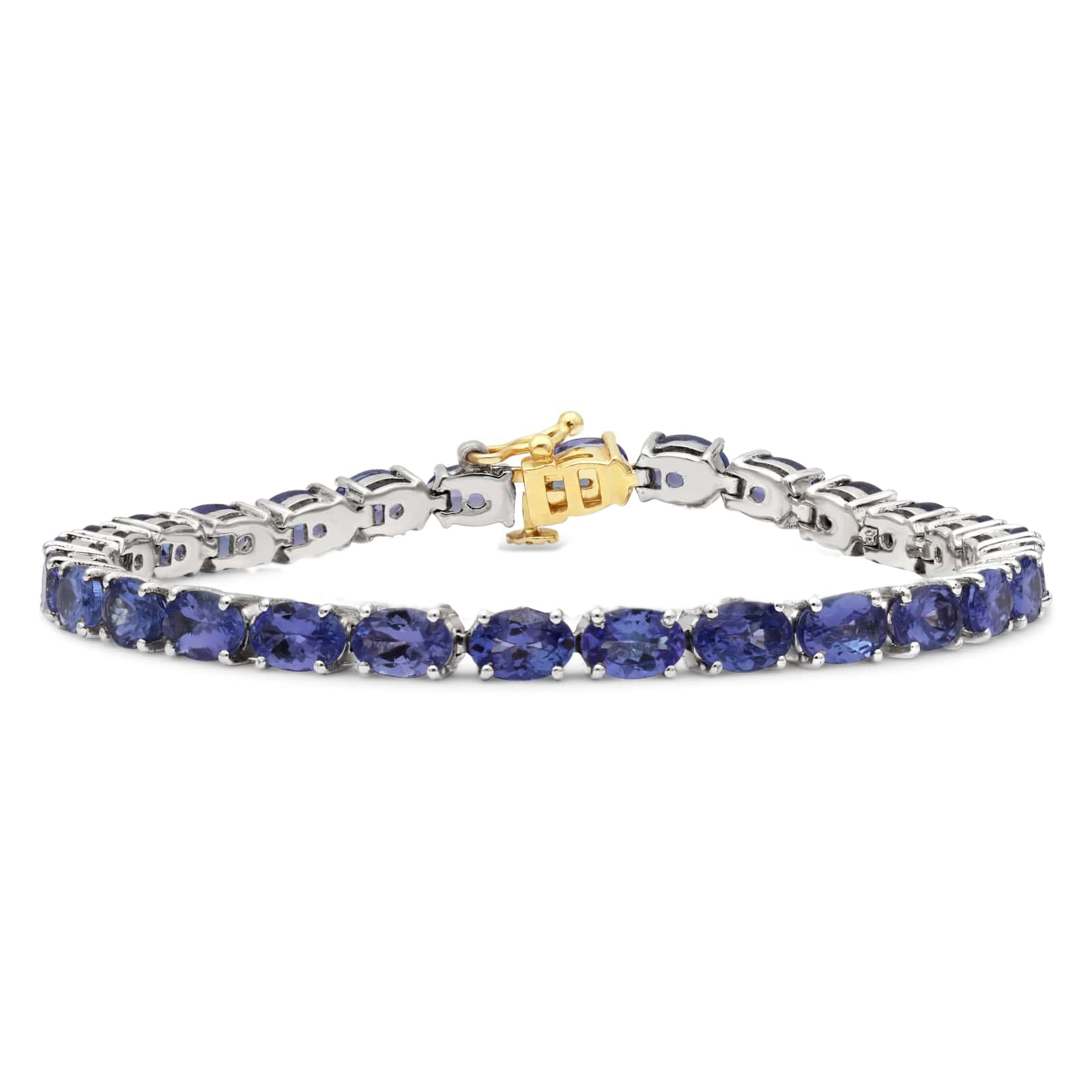 Oval Tanzanite Two-Tone Tennis Bracelet