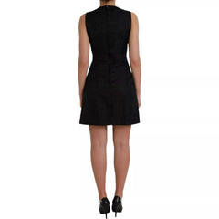 Women's Black Sleeveless Bodycon A-Line Mini Dress