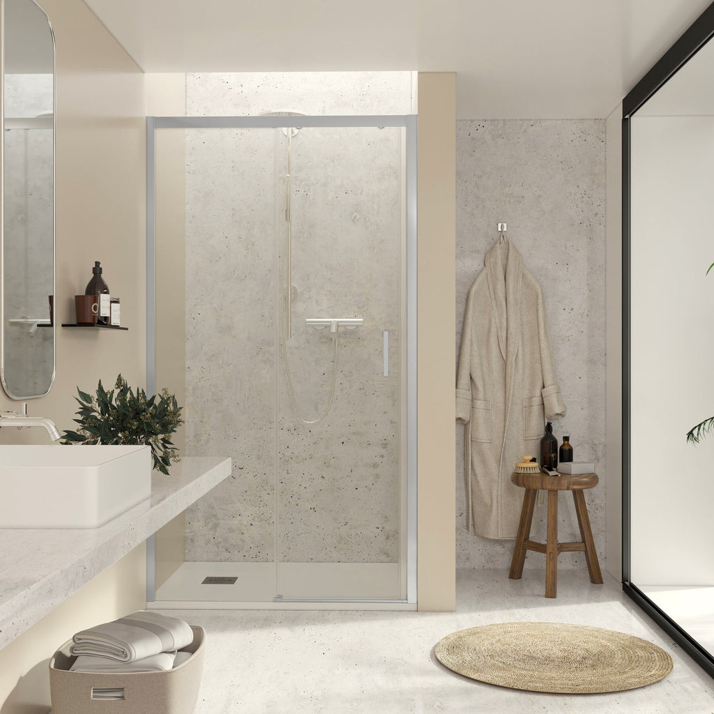 BATHME NOEL-1 Mampara Ducha 1 Fijo+1 Corredera Cromo Transparente