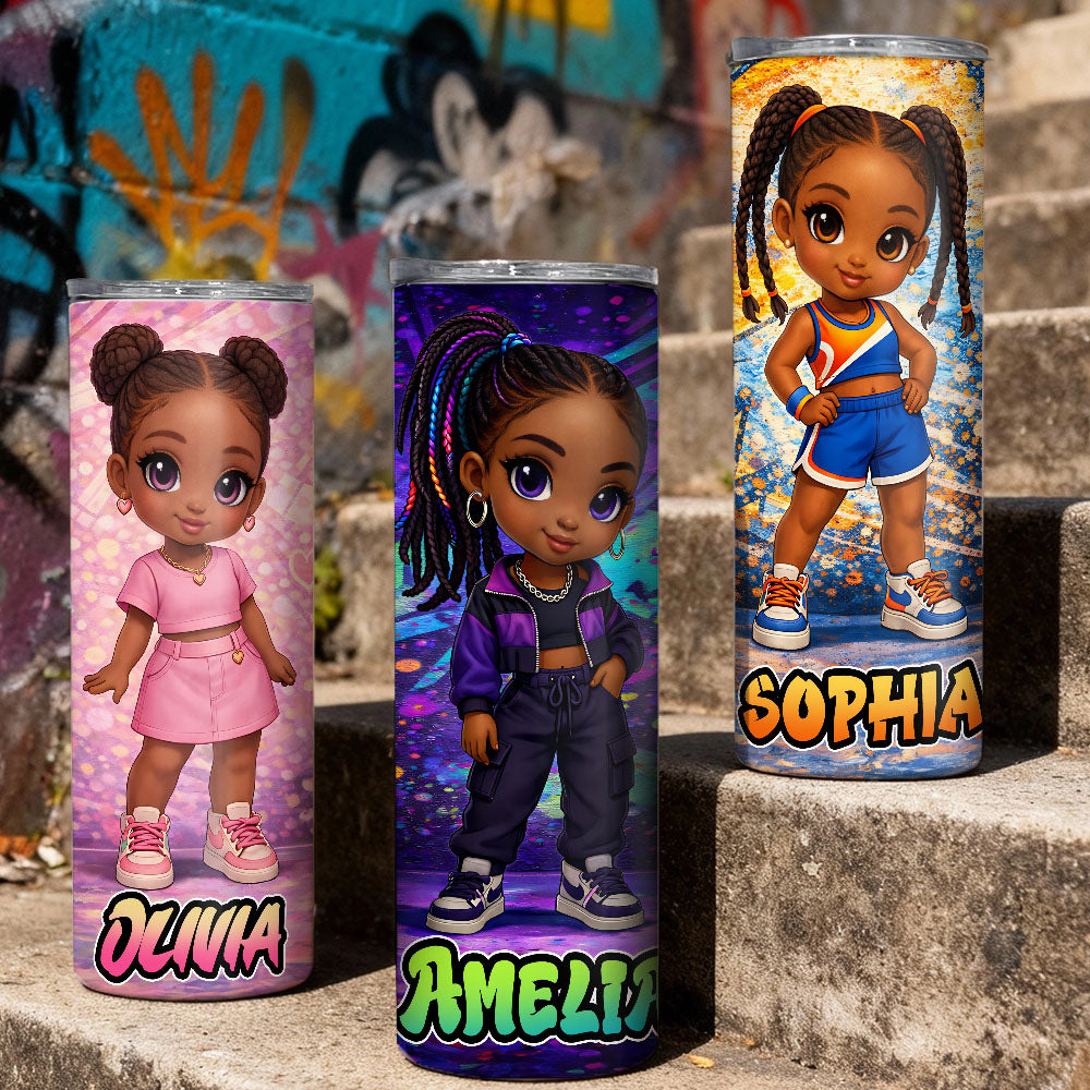 Vaso recto personalizado de 20 onzas estilo graffiti con personaje de dibujos animados Regalo diario de vuelta al cole para niños amantes del graffiti