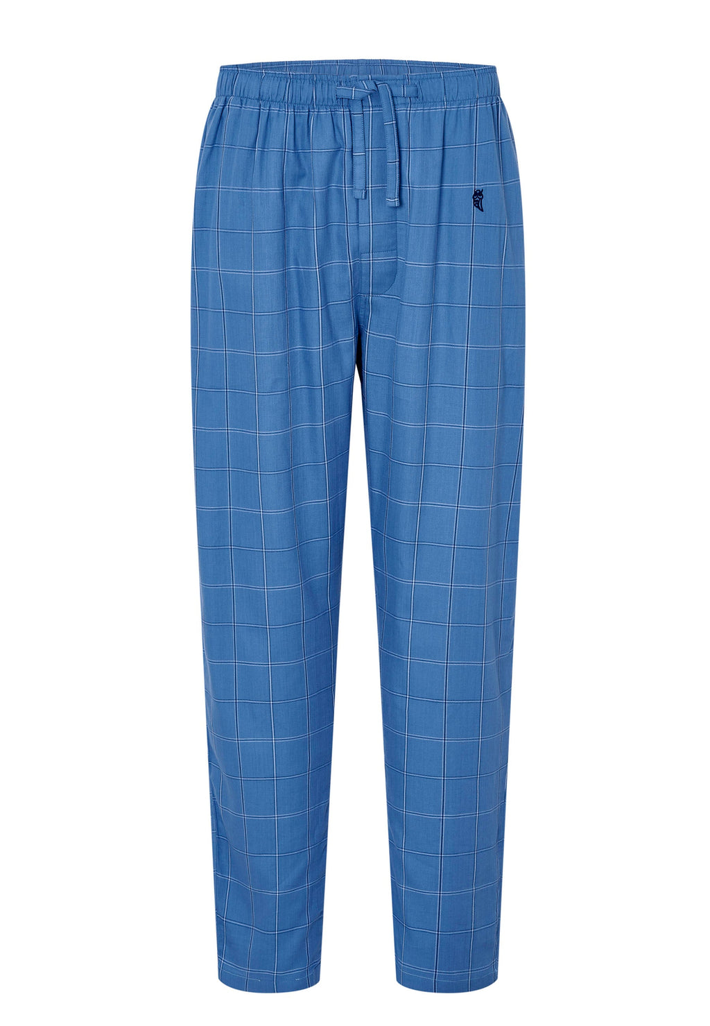 Pantalón Pijama Hombre Largo Algodón Popelín Cuadros - Azul 8918_38