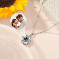 Collar personalizado de girasol con proyección de foto y te amo en 100 idiomas joyería fina regalo de cumpleaños y aniversario para mujer