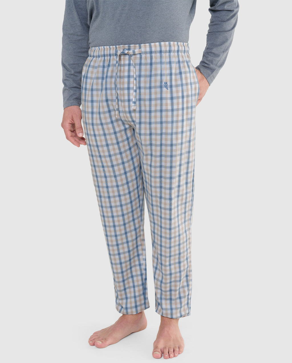 Pantalón Pijama Hombre Largo Algodón Popelín Cuadros - Verde 8920_44