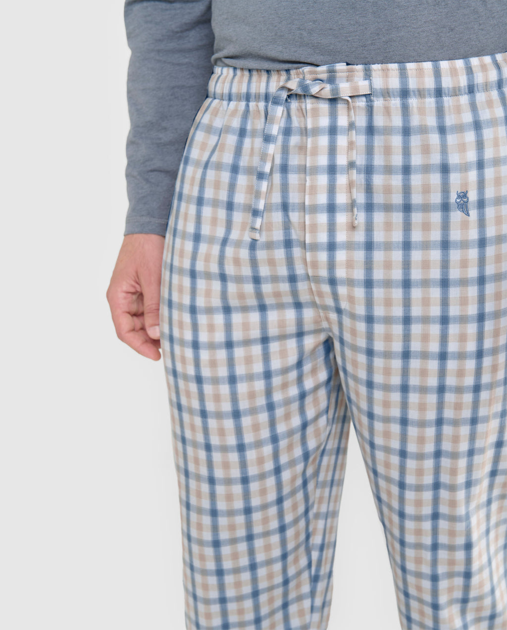 Pantalón Pijama Hombre Largo Algodón Popelín Cuadros - Verde 8920_44