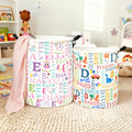 Cesto de la Ropa Personalizado Fantasía Unicornio Dinosaurio Nube de Palabras Cesto de la Ropa Grande Impermeable con Nombre e Inicial Regalo de Cumpleaños de Navidad para Niños Niñas