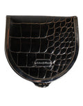 Men's Polished Alligator Leather Coin Purse Black Genuine American
