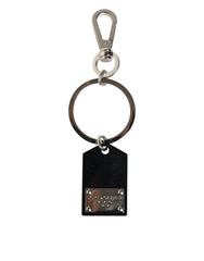 Men's Black Sint Glass Plaque Dg Logo Metal Platekeychain Keyring Accessory