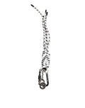 Men's Black White Polyester Tape String Dg Logo Keychain Keyring Pvc Accessory
