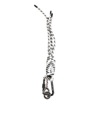 Men's Black White Polyester Tape String Dg Logo Keychain Keyring Pvc Accessory