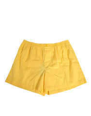 Men's Yellow Cotton Elastic Waistband Short Swimwear
