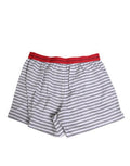 Men's White Striped Cotton Red Waistband Shorts Swimwear