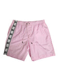 Pink Nylon Logo Side Stripe Beachwear Men Swimwear Clothing