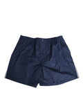 Men's Navy Blue Cotton Elastic Waistband Button Swimwear Clothing