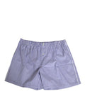 Men's Blue White Cotton Striped Button Fly Shorts Swimwear And