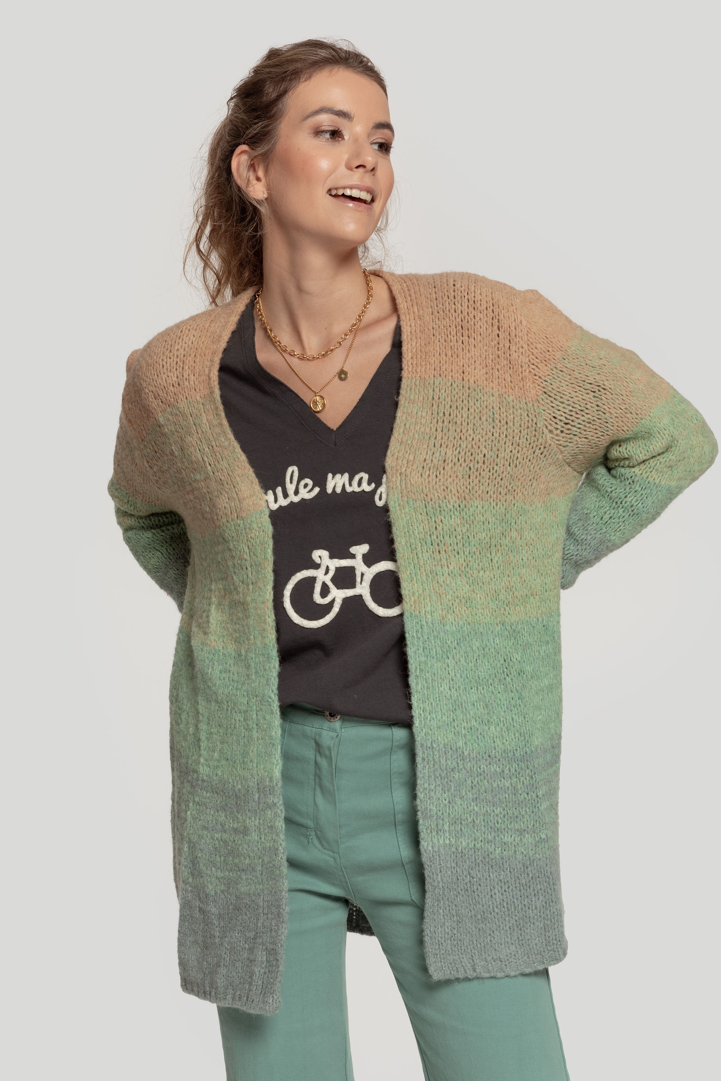 CARDIGAN  BICOLOR