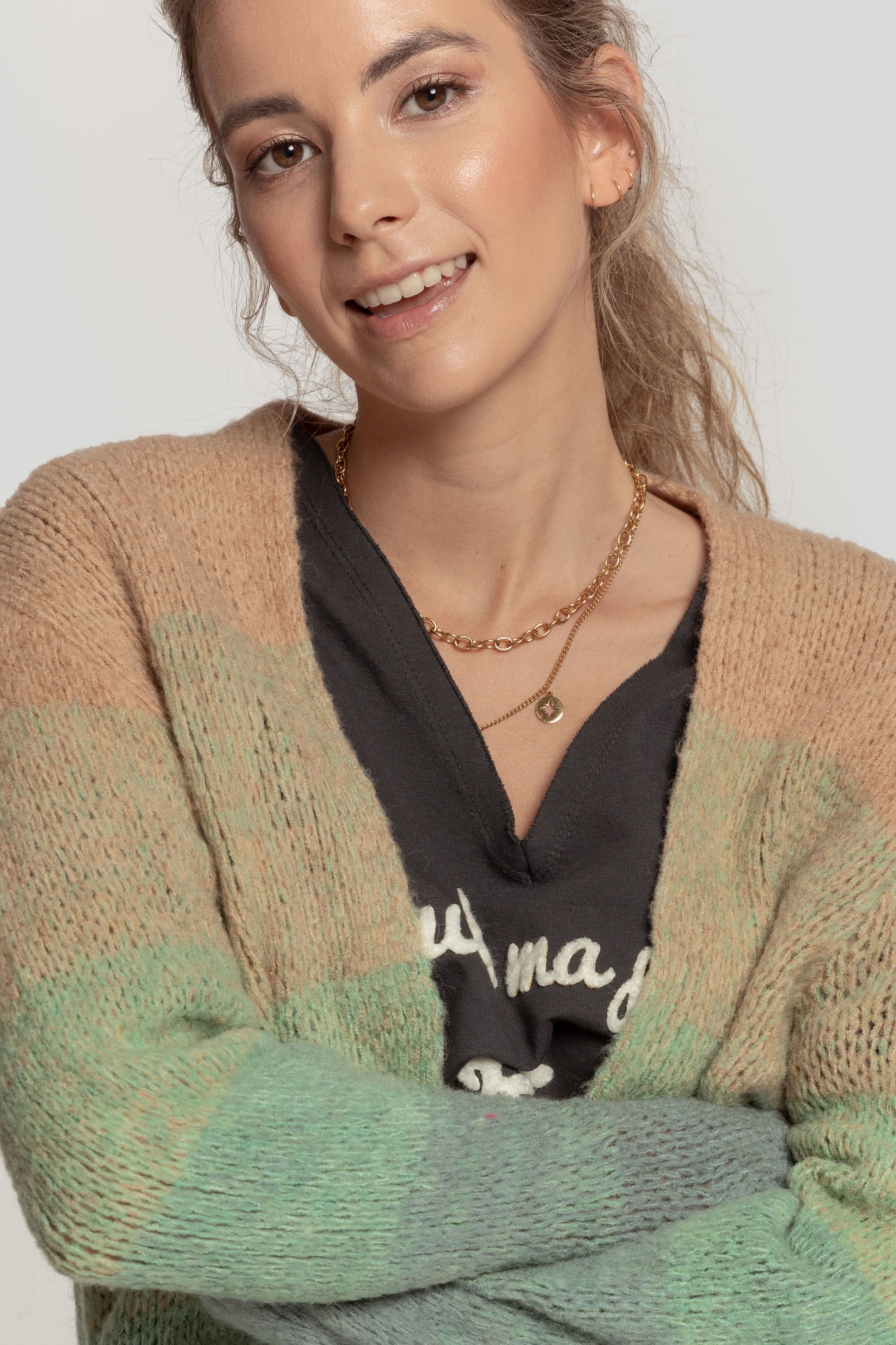 CARDIGAN  BICOLOR