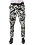 Men's Abstract Print Cotton Blend Trousers Multicolor Elastane