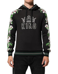 Men's King Black Orchid Floral Crown Logo Hoodie Sweater Cotton Clothing
