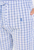 Pantalón Pijama Hombre Largo Popelín Cuadros - Azul 8981_30