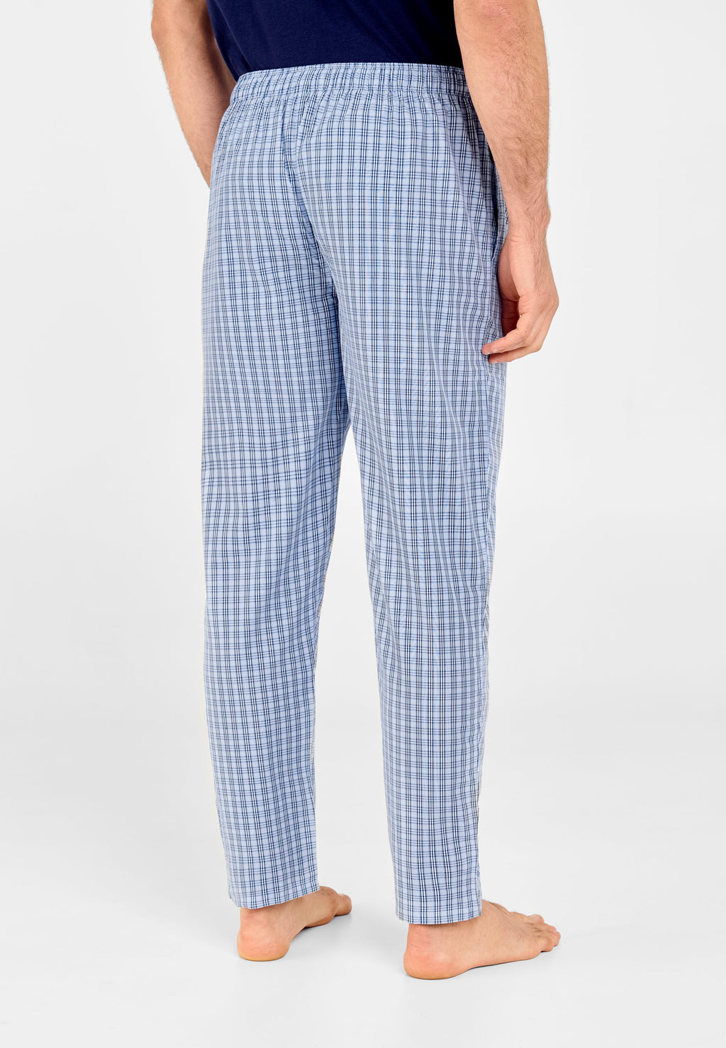 Pantalón Pijama Hombre Largo Popelín Cuadros - Azul 8983_36