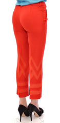 Women's Red Pants Cropped 3-4 Short Nude Capri